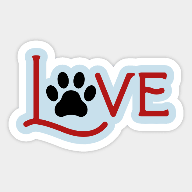 Love with a paw print Sticker by chapter2